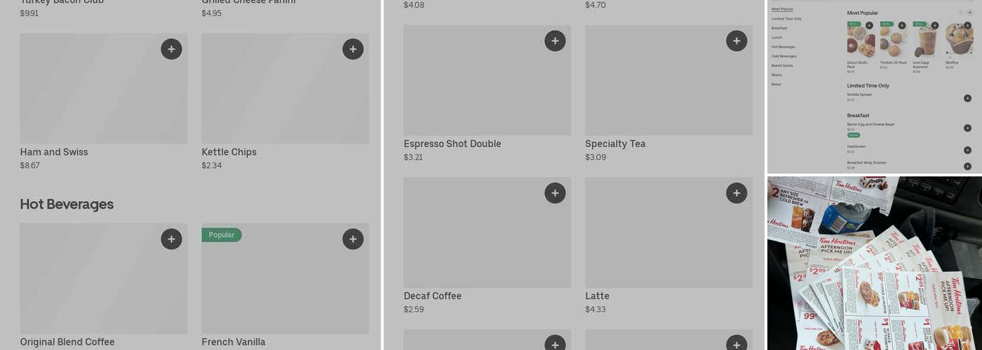 Tim Hortons Menu