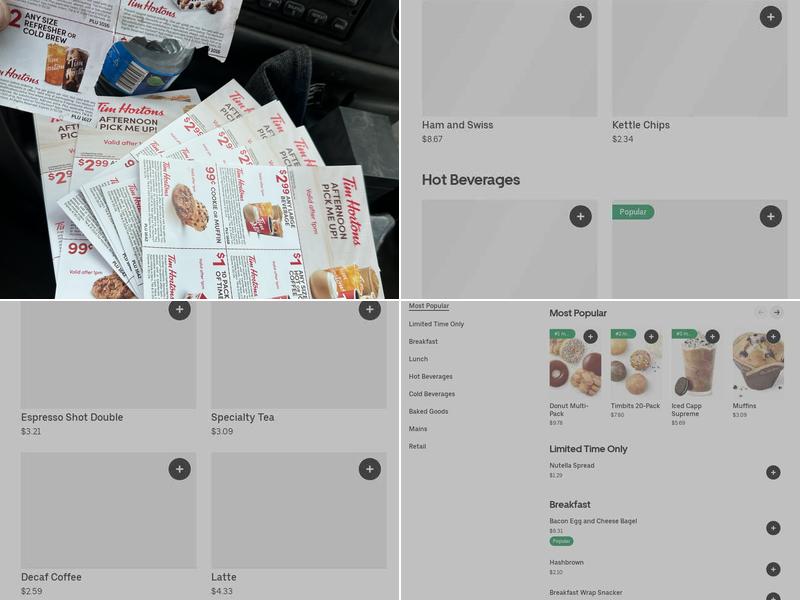 Tim Hortons Menu