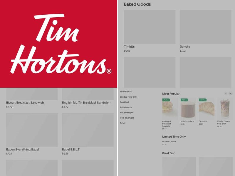 Tim Hortons Menu