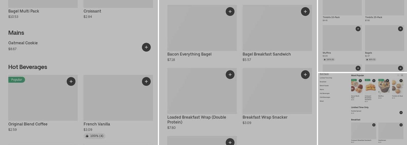 Tim Hortons Menu
