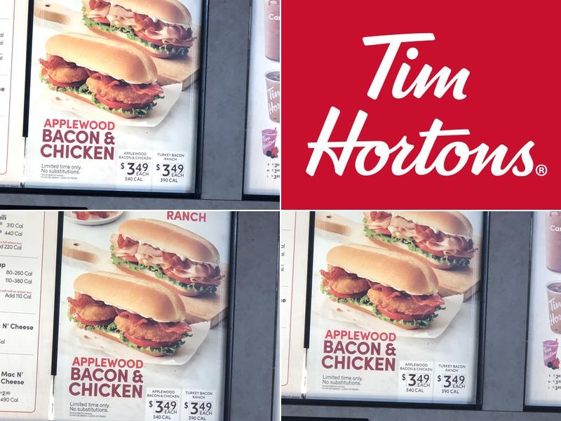 Tim Hortons Menu