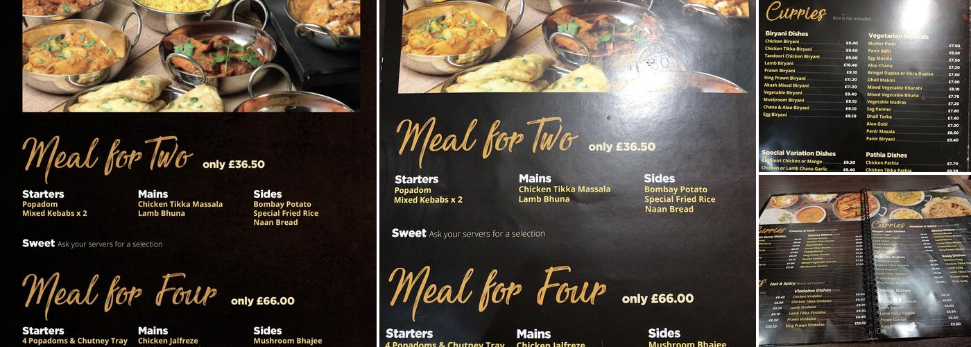 Akash Tandoori Menu