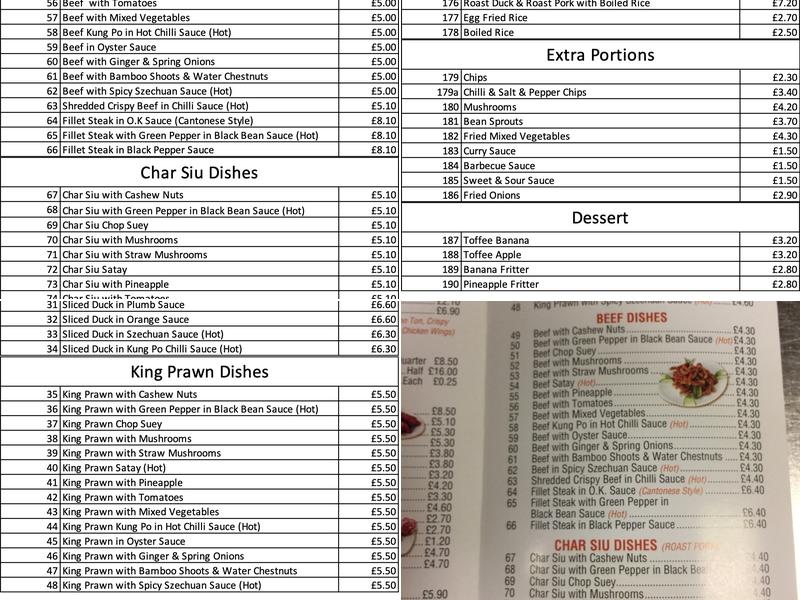 The Red Pepper Menu