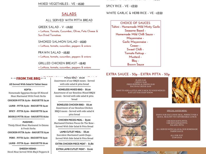 Continentals Menu