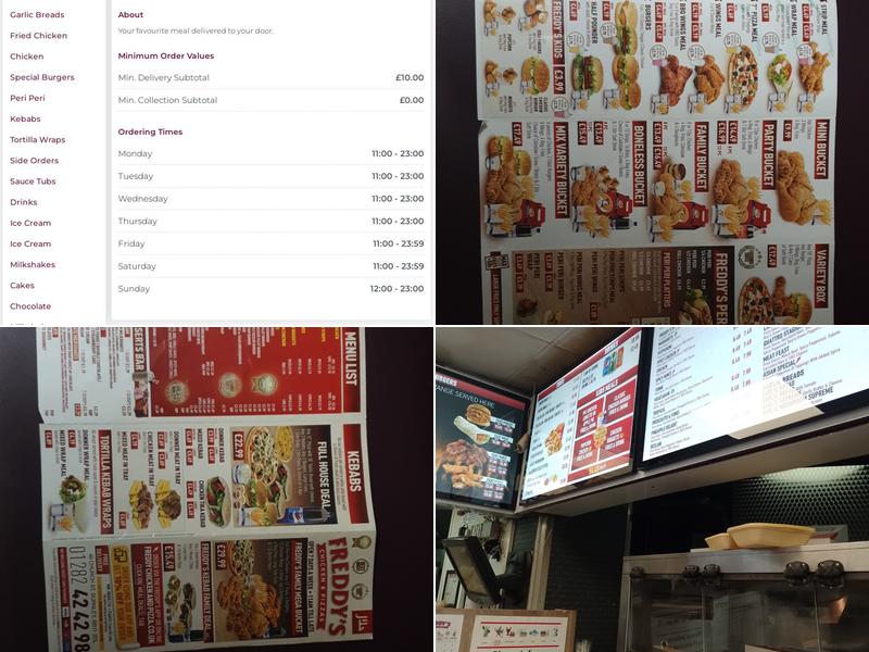 Freddys Chicken & Pizza Menu