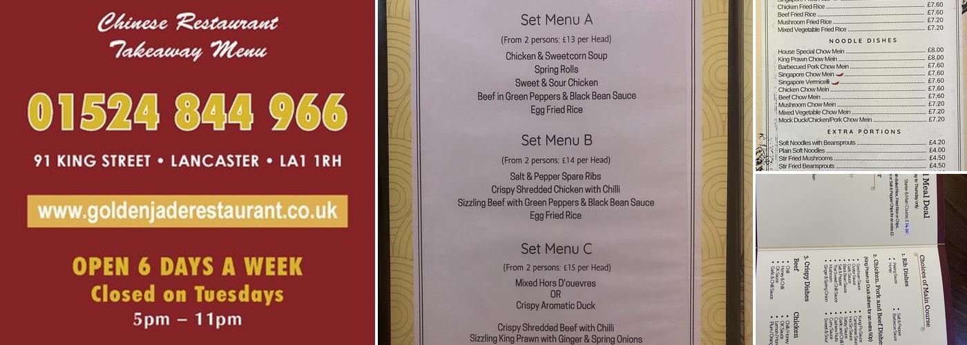 Golden Jade Chinese Restaurant Menu