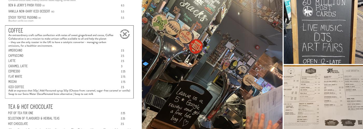 Sixty Million Postcards Menu