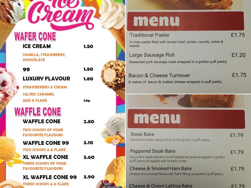 Saint Faith's Post Office and Stores Menu