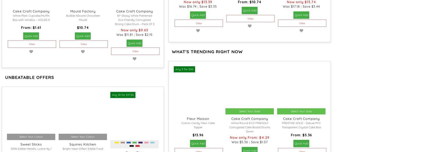 Party Quiz Sugarcraft Menu