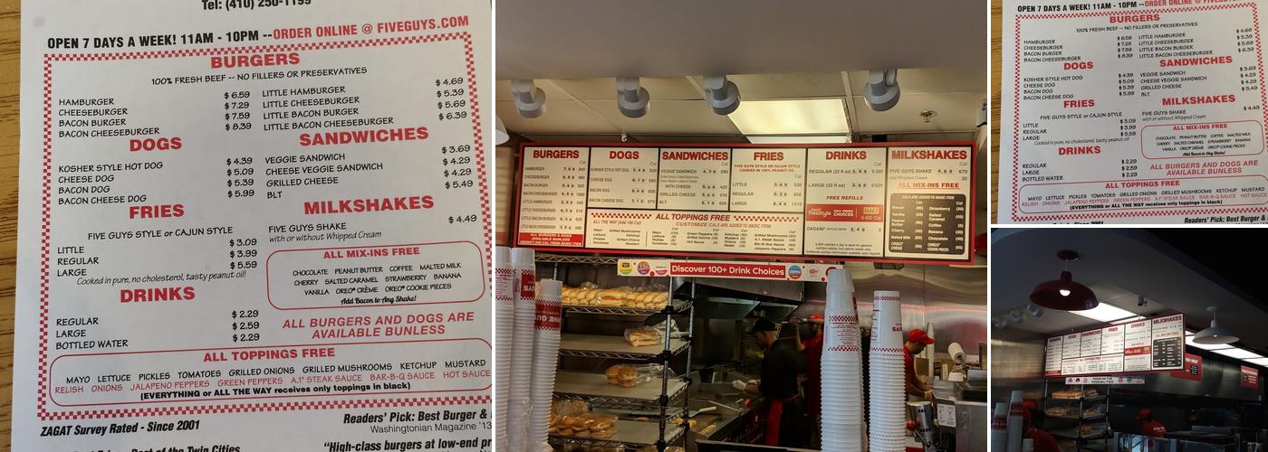 Five Guys Menu