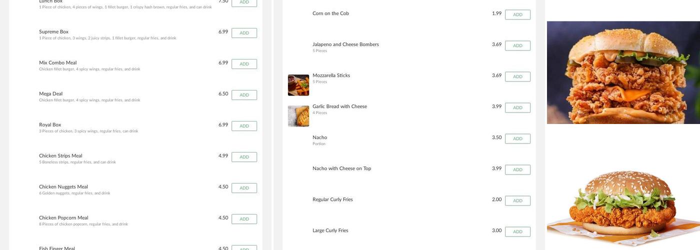 LDF CHICKEN Menu