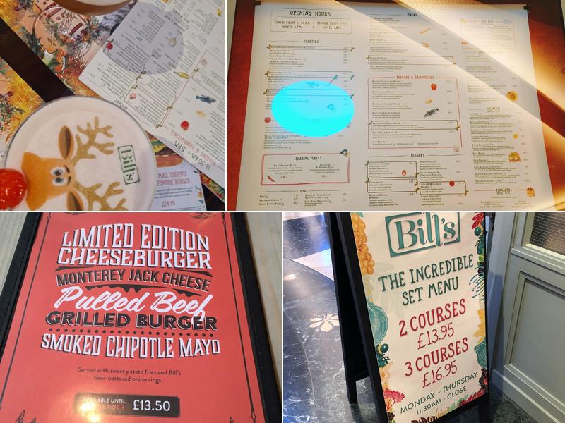 Bill's Bluewater Restaurant Menu