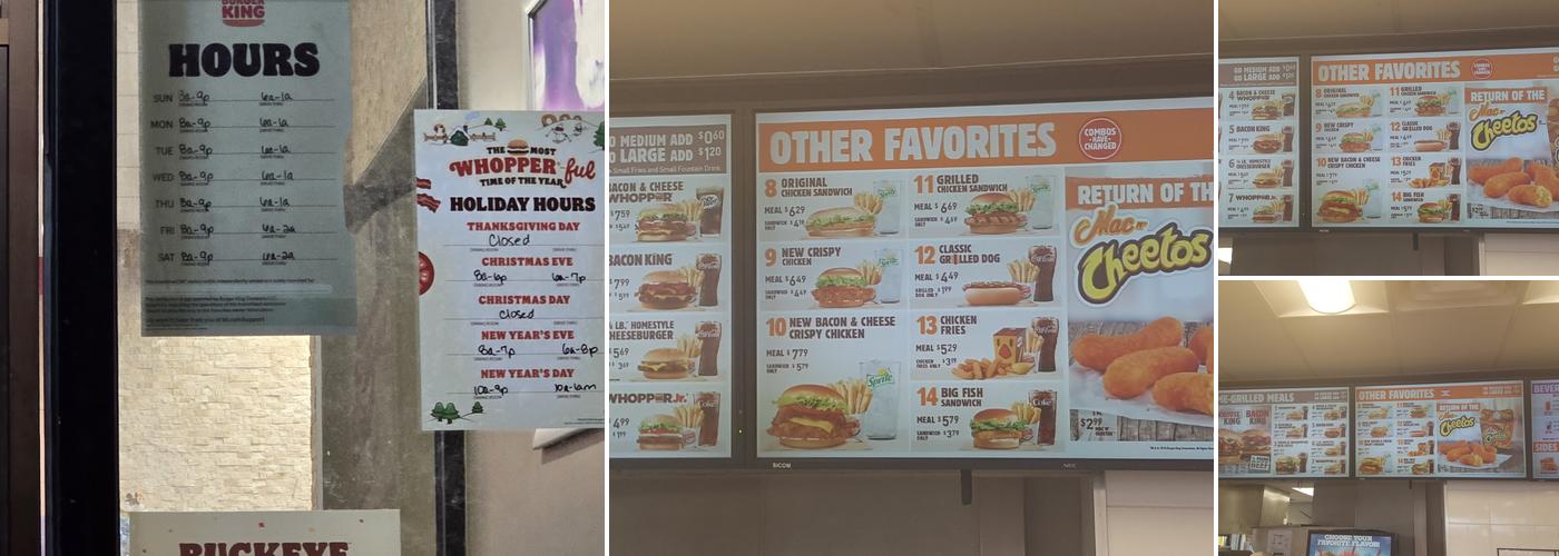 Burger King Menu