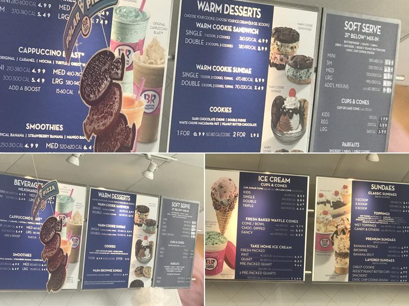 Baskin-Robbins Menu