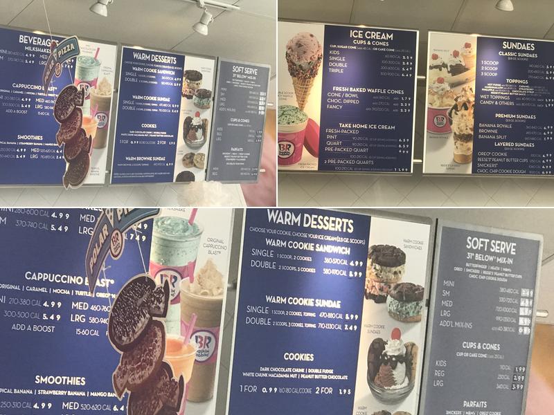 Baskin-Robbins Menu