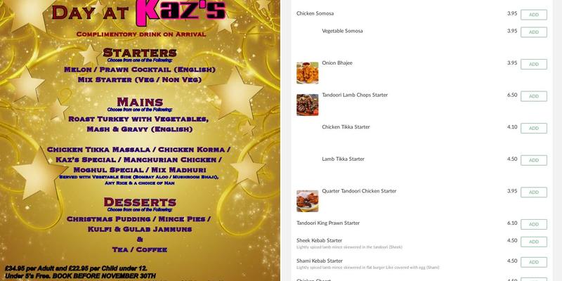 Kaz's Menu