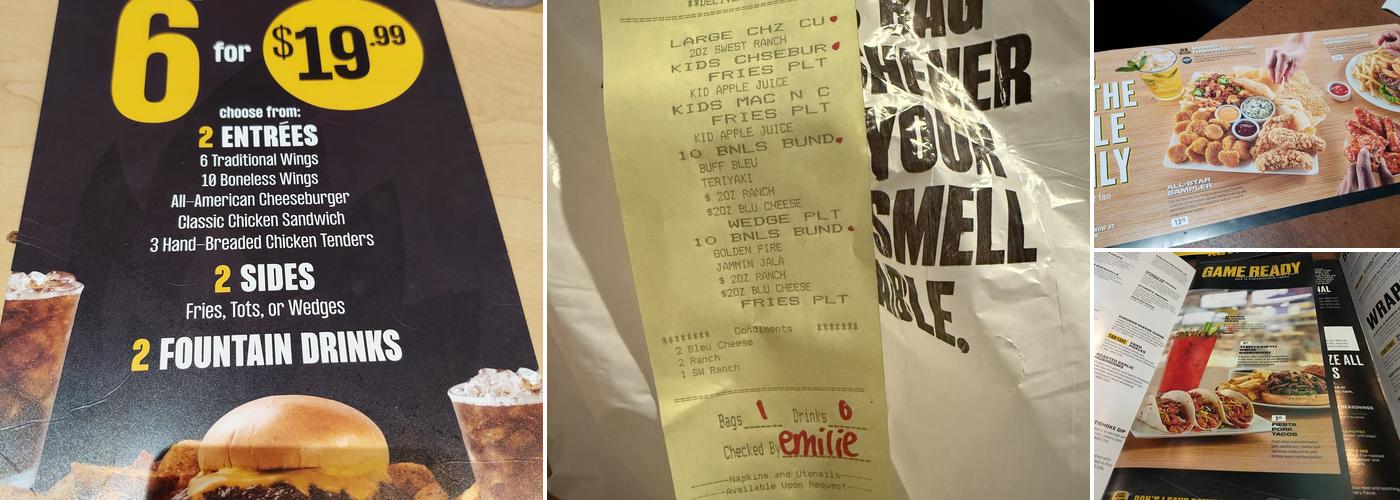 Buffalo Wild Wings Menu