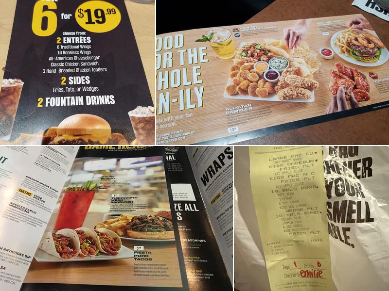 Buffalo Wild Wings Menu