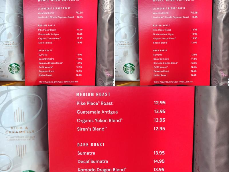 Starbucks Menu
