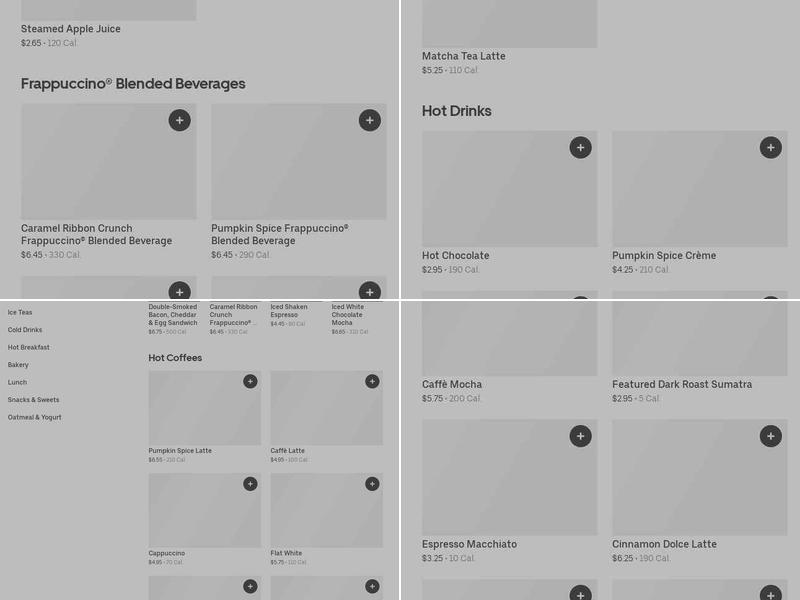 Starbucks Menu