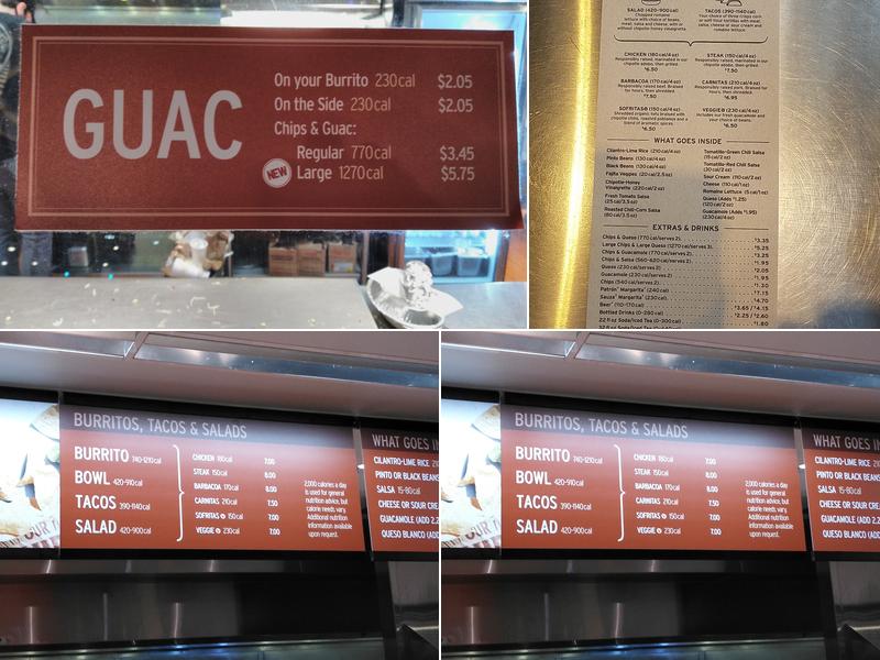 Chipotle Mexican Grill Menu