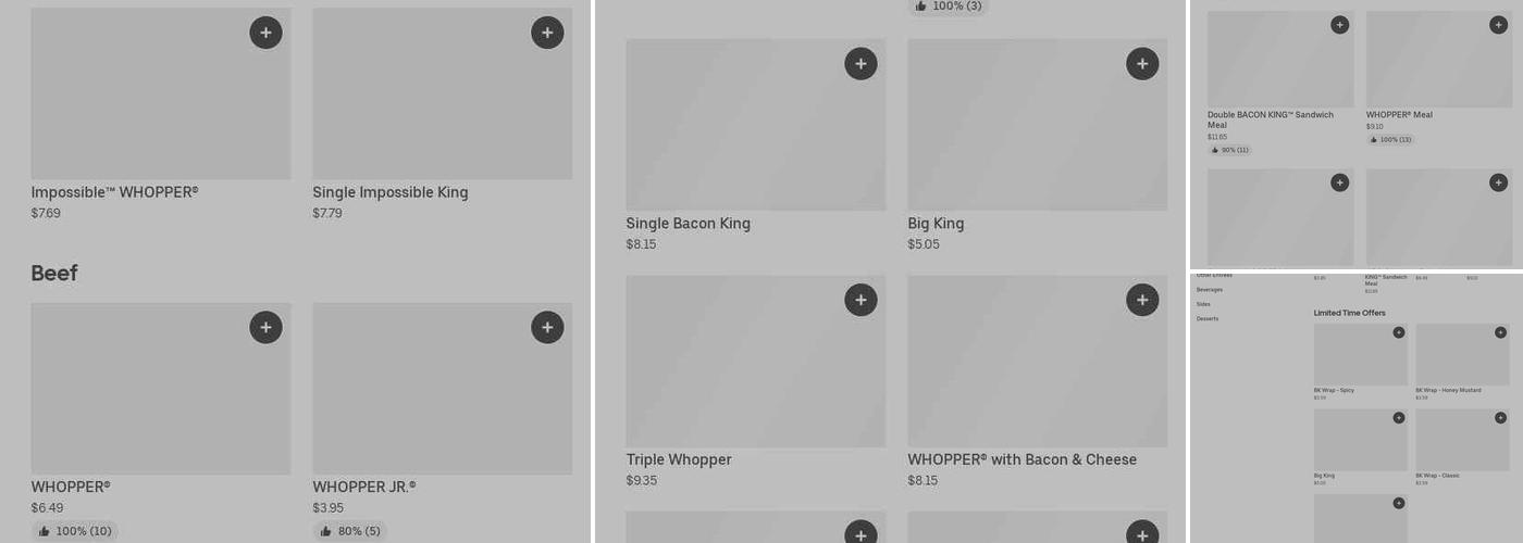 Burger King Menu
