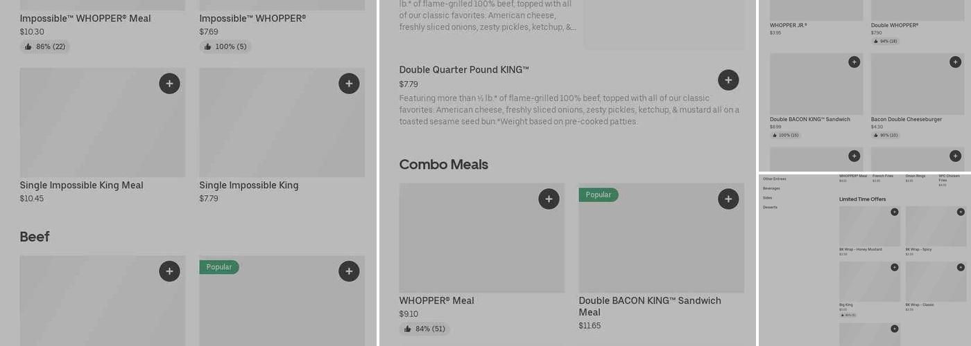 Burger King Menu
