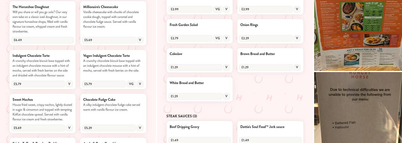 Shamblehurst Barn Menu