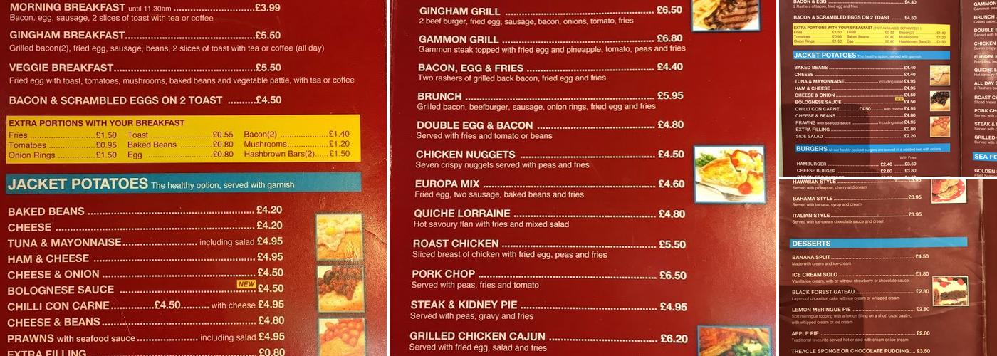 Gingham Kitchen Menu