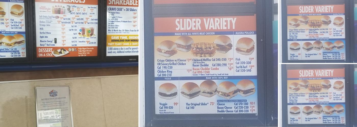 White Castle Menu