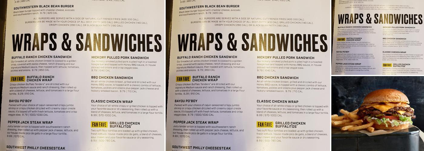 Buffalo Wild Wings Menu