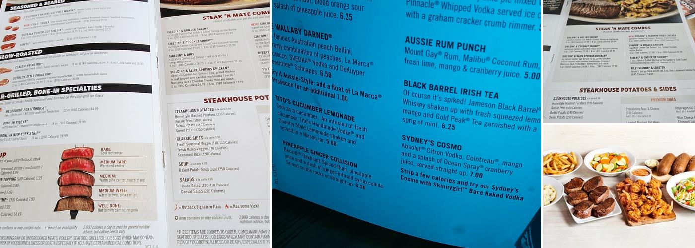 Outback Steakhouse Menu