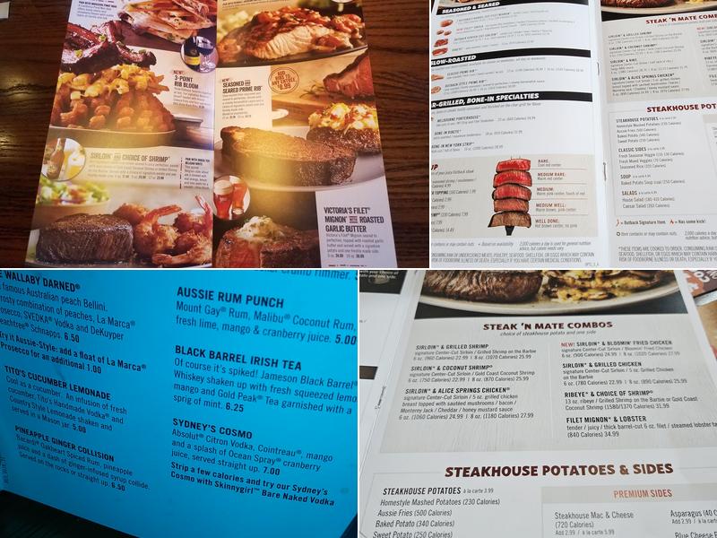 Outback Steakhouse Menu