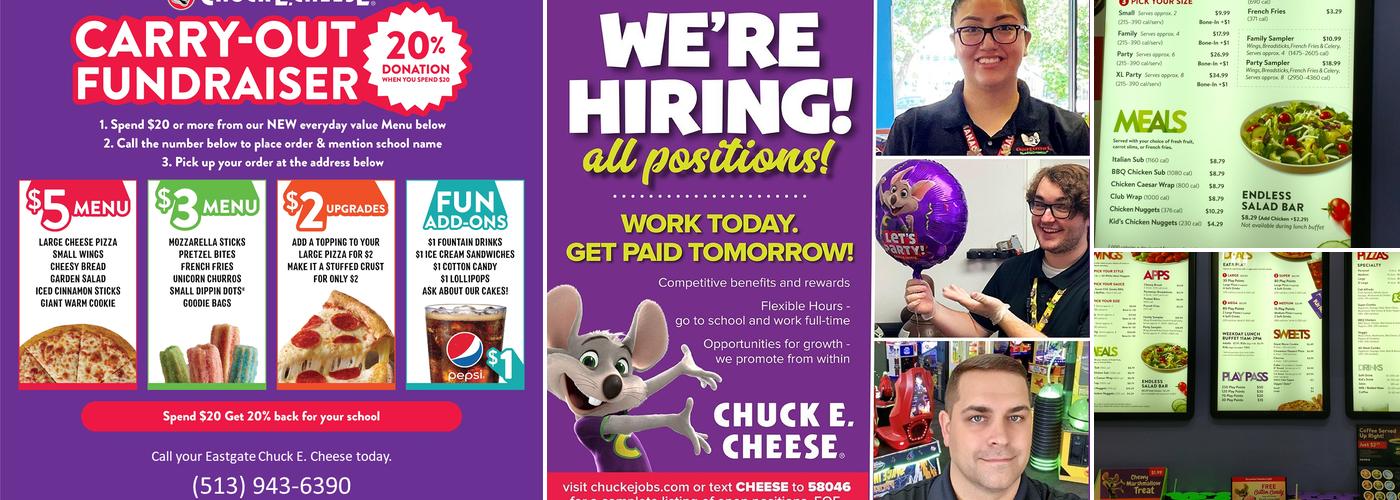 Chuck E. Cheese Menu