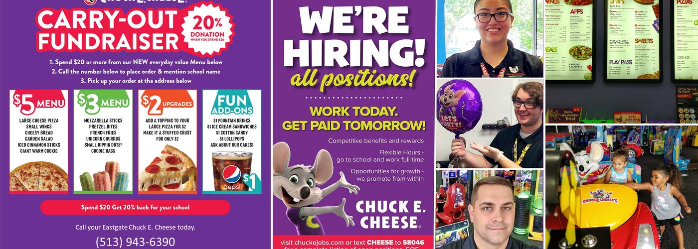 Chuck E. Cheese Menu