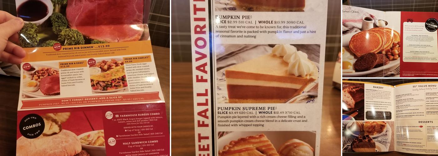 Bob Evans Menu