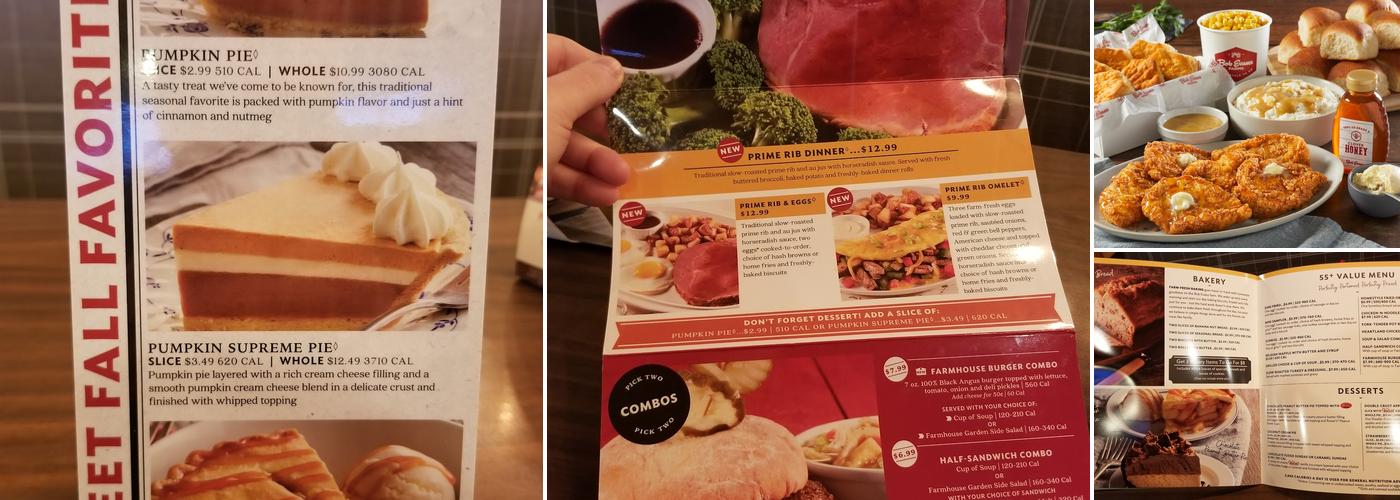 Bob Evans Menu