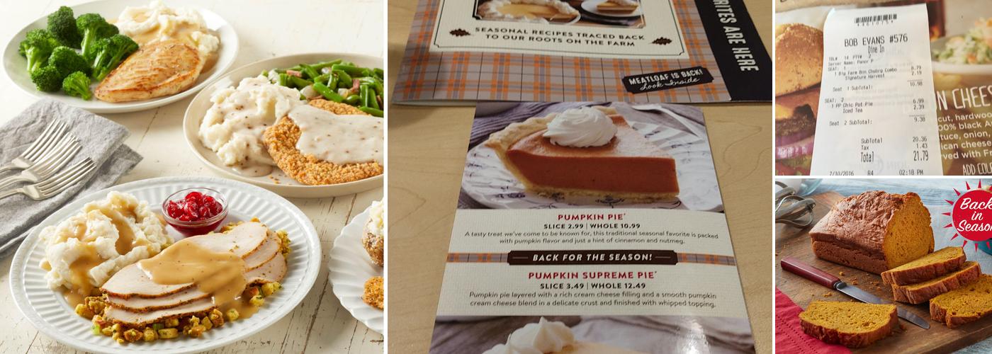 Bob Evans Menu