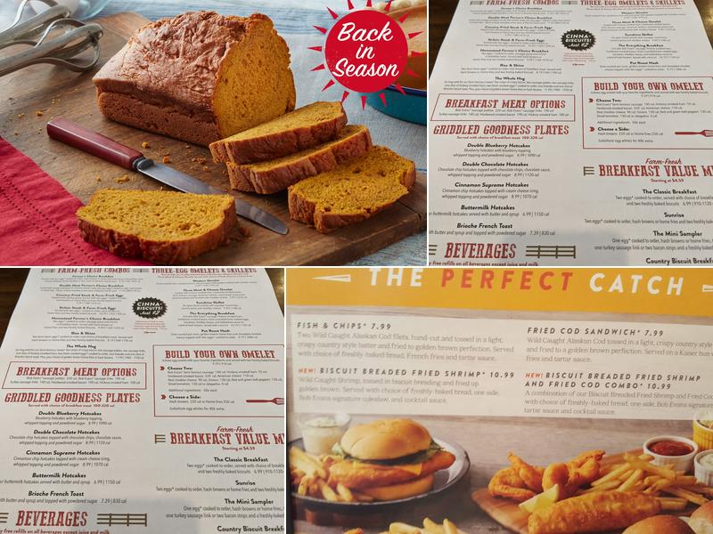 Bob Evans Menu
