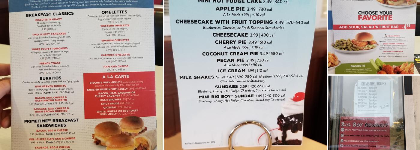 Frisch's Big Boy Menu