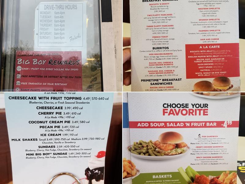 Frisch's Big Boy Menu