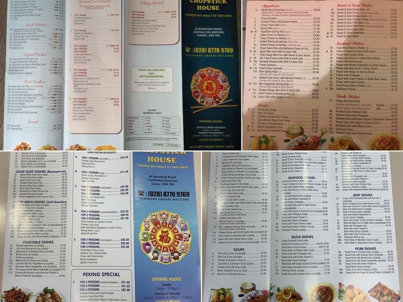 Chopstick House Menu