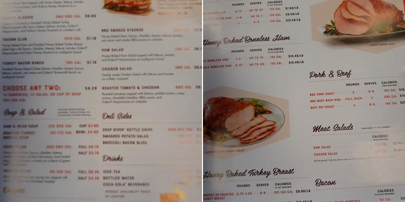 The Honey Baked Ham Company Menu