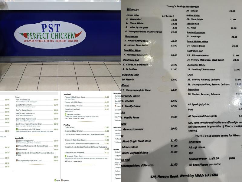 Young's Peking Restaurant Menu