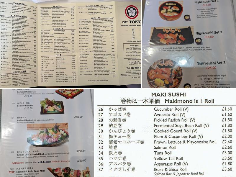 Eat Tokyo Menu