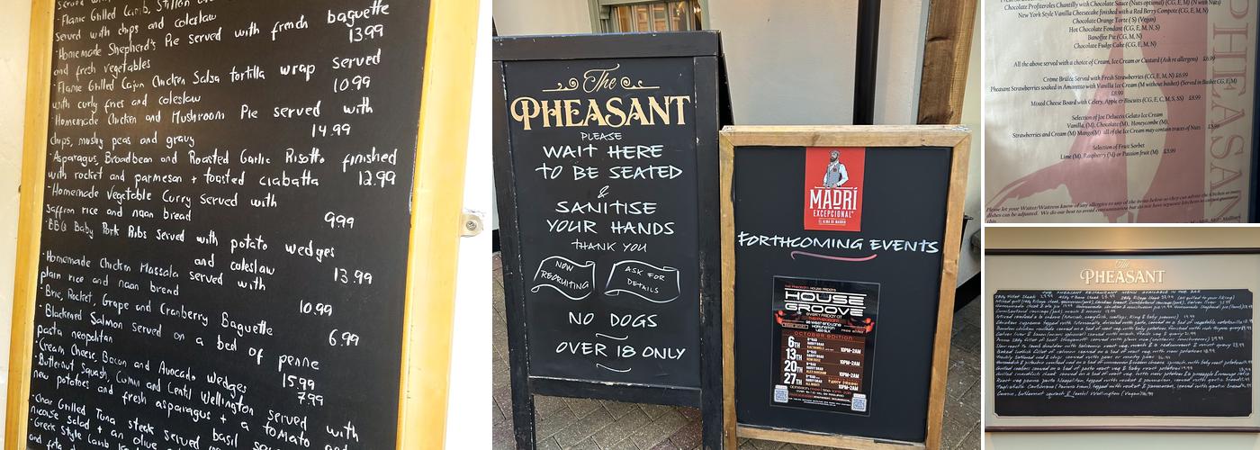 The Pheasant Inn & Restaurant Heathrow (over 18s only) Menu