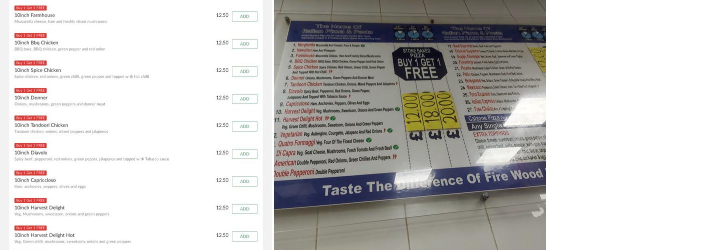 Italian Express Menu