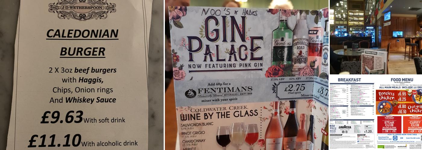 The Bloxwich Showman - JD Wetherspoon Menu