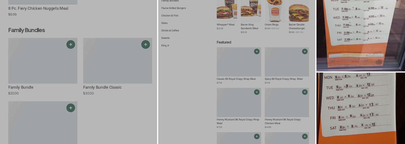 Burger King Menu