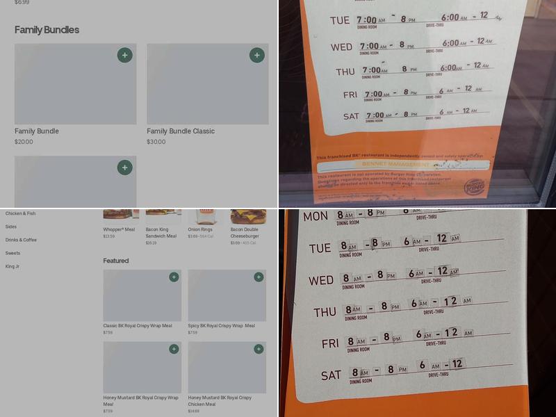 Burger King Menu